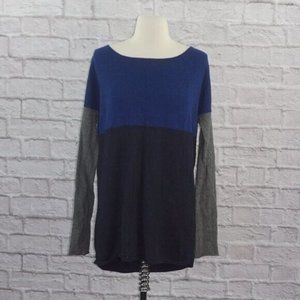 Vince Colorblock Blue Gray Wool Cashmere Sweater XS